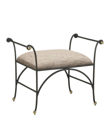 Mabel Ottoman in Antique Black/Polished Brass (142|7000-0942)