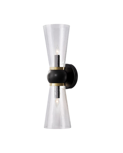 Byford Two Light Bath Wall Sconce in Oil Rubbed Bronze/Clear/Polished Brass (142|5800-0060)