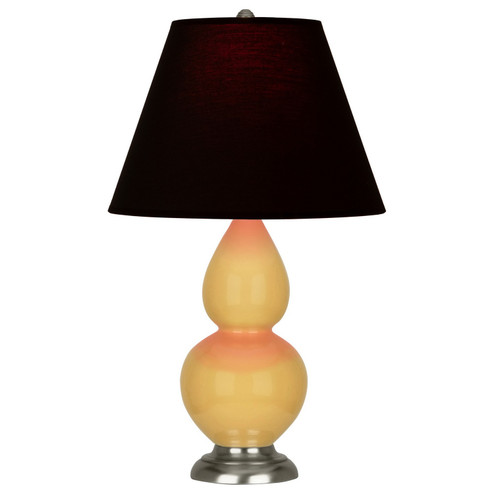 Small Double Gourd One Light Accent Lamp in Sunset Yellow Glazed Ceramic w/Antique Silver (165|SU12K)