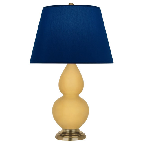 Small Double Gourd One Light Accent Lamp in Sunset Yellow Glazed Ceramic w/Antique Natural Brass (165|SU10N)