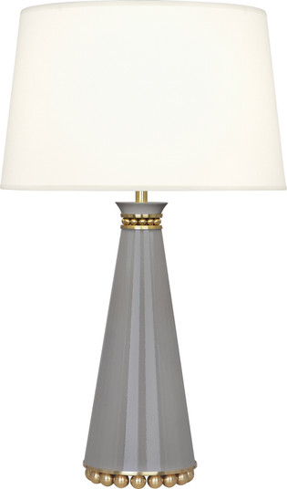 Pearl One Light Table Lamp in Smokey Taupe Lacquered Paint, Modern Brass (165|ST44X)