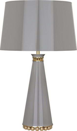 Pearl One Light Table Lamp in Smokey Taupe Lacquered Paint w/Modern Brass (165|ST44)