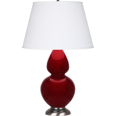 Double Gourd One Light Table Lamp in Sangria Glazed Ceramic w/Antique Silver (165|SA22X)