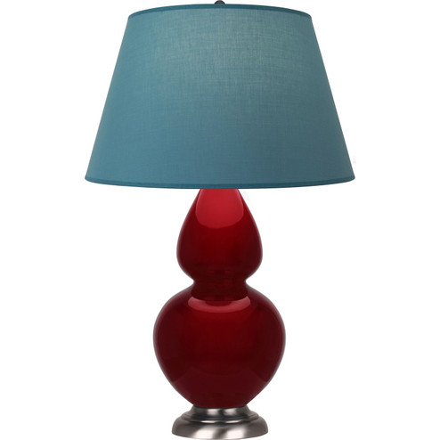Double Gourd One Light Table Lamp in Sangria Glazed Ceramic w/Antique Silvered (165|SA22B)