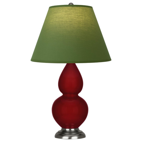 Small Double Gourd One Light Accent Lamp in Sangria Glazed Ceramic w/Antique Silver (165|SA12G)