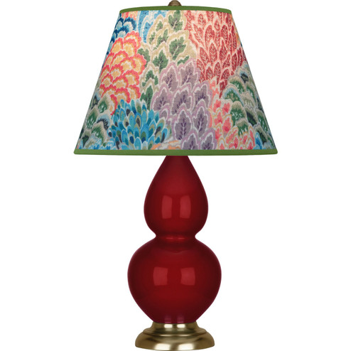 Small Double Gourd One Light Accent Lamp in Sangria Glazed Ceramic w/Antique Natural Brassed (165|SA10S)