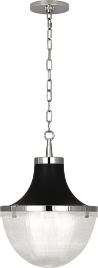 Brighton One Light Pendant in Polished Nickel Matte Black Hood (165|S3391)
