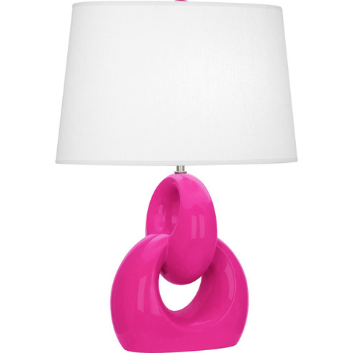 Fusion One Light Table Lamp in Razzle Rose Glazed Ceramic w/Polished Nickel (165|RZ981)