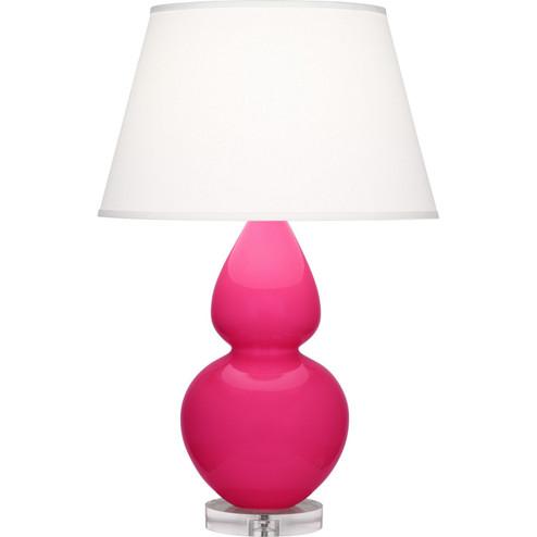 Double Gourd One Light Table Lamp in Razzle Rose Glazed Ceramic w/Lucite (165|RZ23X)