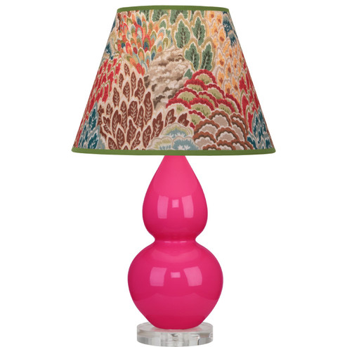Small Double Gourd One Light Accent Lamp in Razzle Rose Glazed Ceramic w/Lucite (165|RZ13F)