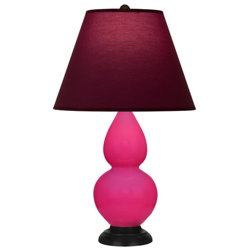 Small Double Gourd One Light Accent Lamp in Razzle Rose Glazed Ceramic w/Deep Patina Bronze (165|RZ11P)