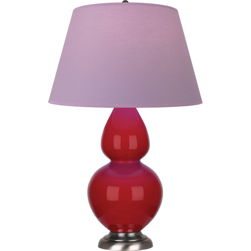 Double Gourd One Light Table Lamp in Ruby Red Glazed Ceramic w/Antique Silver (165|RR22L)