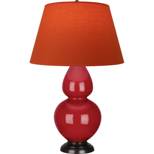 Double Gourd One Light Table Lamp in Ruby Red Glazed Ceramic w/Deep Patina Bronze (165|RR21T)