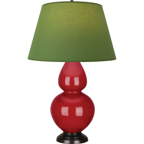 Double Gourd One Light Table Lamp in Ruby Red Glazed Ceramic w/Deep Patina Bronze (165|RR21G)