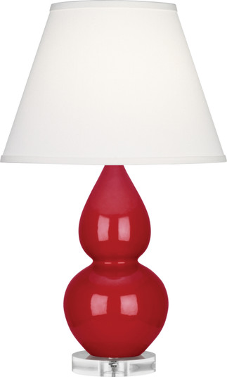 Small Double Gourd One Light Accent Lamp in Ruby Red Glazed Ceramic w/Lucite (165|RR13X)