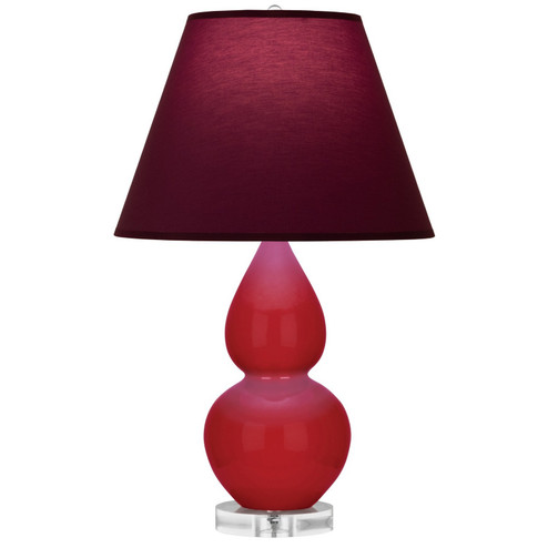 Small Double Gourd One Light Accent Lamp in Ruby Red Glazed Ceramic w/Lucite (165|RR13P)
