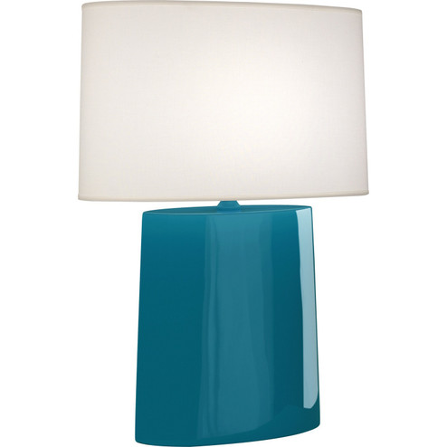 Victor One Light Table Lamp in Peacock Glazed Ceramic (165|PC03)