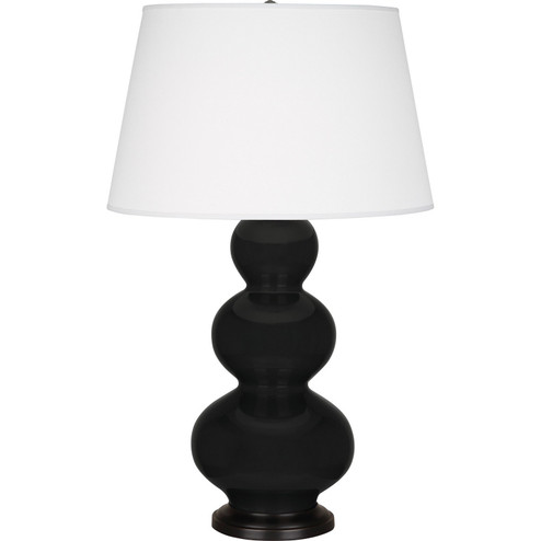 Triple Gourd One Light Table Lamp in Obsidian Glazed Ceramic w/Deep Patina Bronze (165|OS41X)