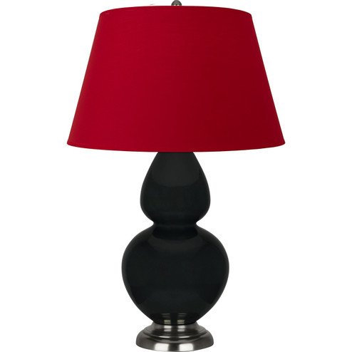 Double Gourd One Light Table Lamp in Obsidian Glazed Ceramic w/Antique Silvered (165|OS22R)
