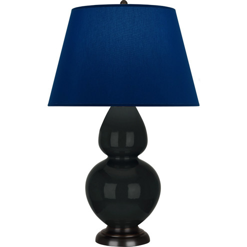Double Gourd One Light Table Lamp in Obsidian Glazed Ceramic w/Deep Patina Bronze (165|OS21N)
