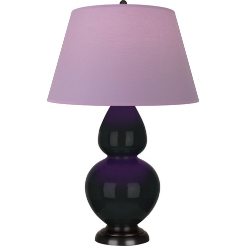 Double Gourd One Light Table Lamp in Obsidian Glazed Ceramic w/Deep Patina Bronze (165|OS21L)