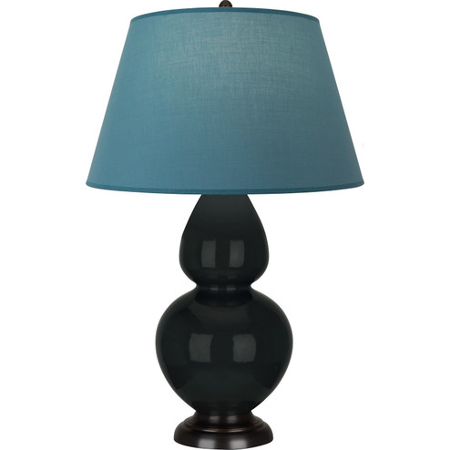 Double Gourd One Light Table Lamp in Obsidian Glazed Ceramic w/Deep Patina Bronze (165|OS21B)