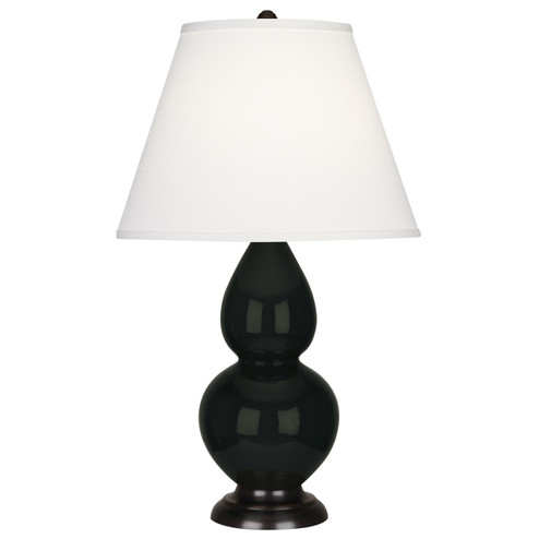 Small Double Gourd One Light Accent Lamp in Obsidian Glazed Ceramic w/Deep Patina Bronze (165|OS11X)