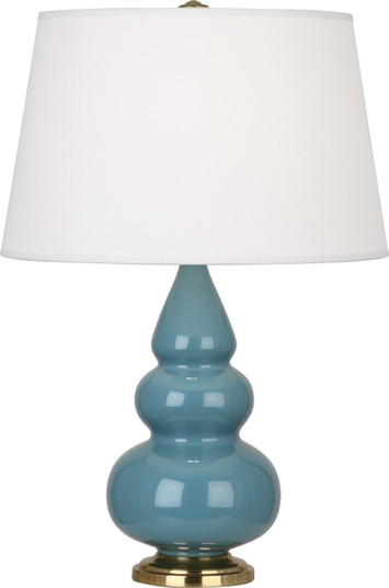 Small Triple Gourd One Light Accent Lamp in Steel Blue Glazed Ceramic w/Antique Natural Brass (165|OB30X)