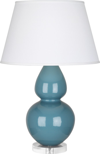 Double Gourd One Light Table Lamp in Steel Blue Glazed Ceramic w/Lucite (165|OB23X)