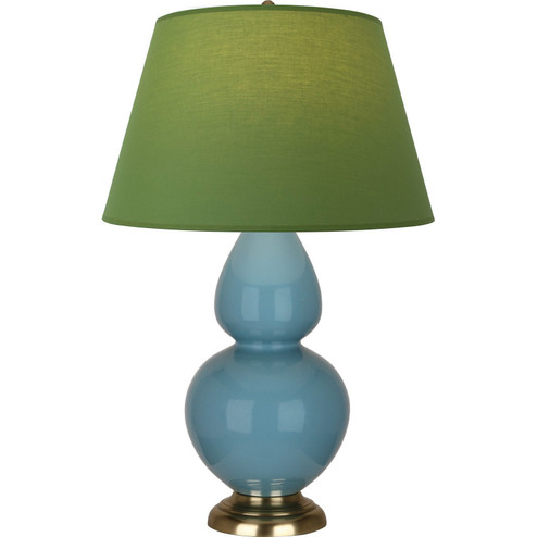 Double Gourd One Light Table Lamp in Steel Blue Glazed Ceramic w/Antique Natural Brass (165|OB20G)