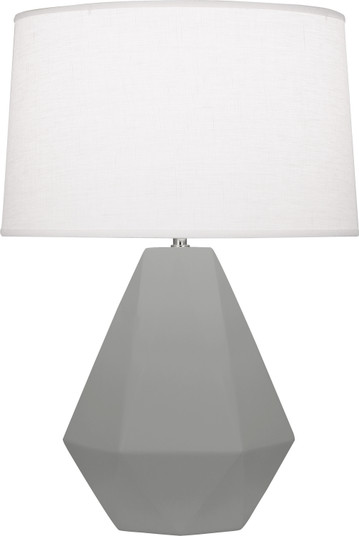 Delta One Light Table Lamp in Matte Smokey Taupe Glazed Ceramic w/Polished Nickel (165|MST97)