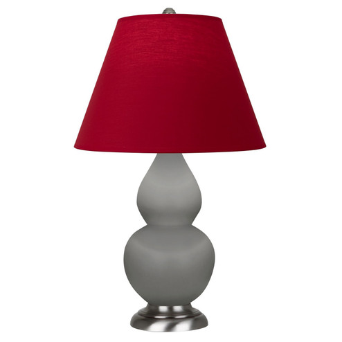 Small Double Gourd One Light Accent Lamp in Matte Smokey Taupe Glazed Ceramic w/Antique Silver (165|MST52R)