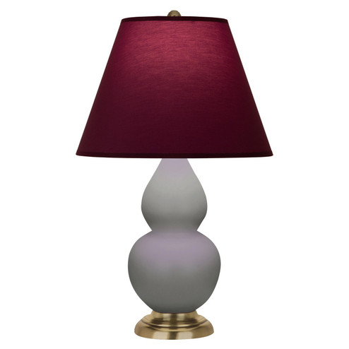 Small Double Gourd One Light Accent Lamp in Matte Smokey Taupe Glazed Ceramic w/Antique Natural Brass (165|MST50P)