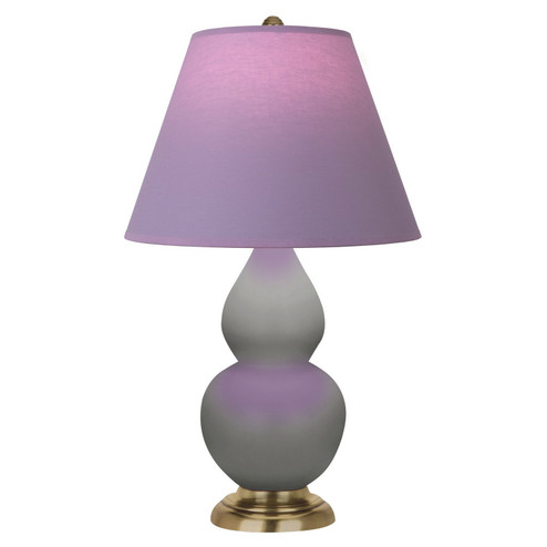 Small Double Gourd One Light Accent Lamp in Matte Smokey Taupe Glazed Ceramic w/Antique Natural Brass (165|MST50L)
