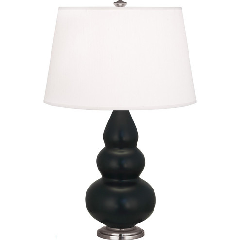 Small Triple Gourd One Light Accent Lamp in Matte Obsidian Glazed Ceramic w/Antique Silver (165|MOS32)