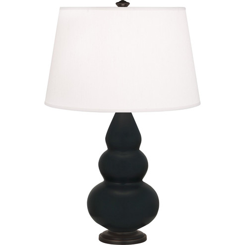 Small Triple Gourd One Light Accent Lamp in Matte Obsidian Glazed Ceramic w/Deep Patina Bronze (165|MOS31)