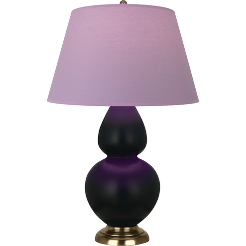 Double Gourd One Light Table Lamp in Matte Obsidian Glazed Ceramic w/Antique Natural Brass (165|MOS20L)