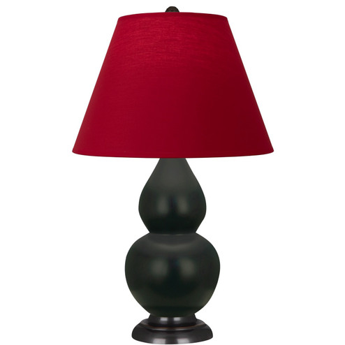 Small Double Gourd One Light Accent Lamp in Matte Obsidian Glazed Ceramic w/Deep Patina Bronze (165|MOS11R)