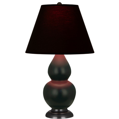 Small Double Gourd One Light Accent Lamp in Matte Obsidian Glazed Ceramic w/Deep Patina Bronze (165|MOS11K)