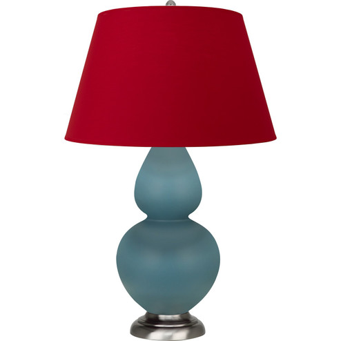 Double Gourd One Light Table Lamp in Matte Steel Blue Glazed Ceramic w/Antique Silvered (165|MOB59R)
