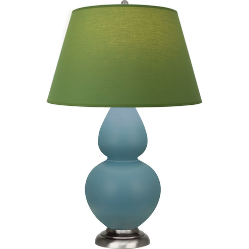 Double Gourd One Light Table Lamp in Matte Steel Blue Glazed Ceramic w/Antique Silver (165|MOB59G)