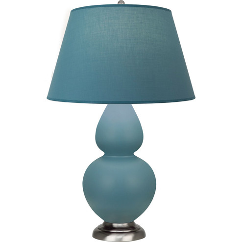 Double Gourd One Light Table Lamp in Matte Steel Blue Glazed Ceramic w/Antique Silver (165|MOB59B)