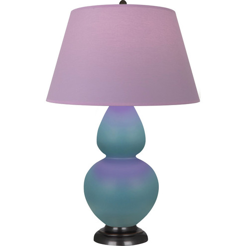 Double Gourd One Light Table Lamp in Matte Steel Blue Glazed Ceramic w/Deep Patina Bronze (165|MOB57L)