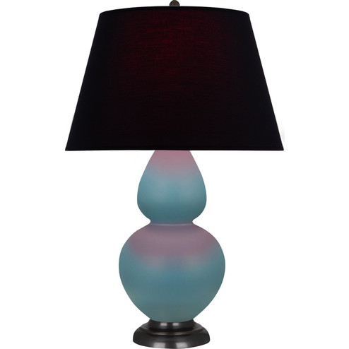 Double Gourd One Light Table Lamp in Matte Steel Blue Glazed Ceramic w/Deep Patina Bronze (165|MOB57K)