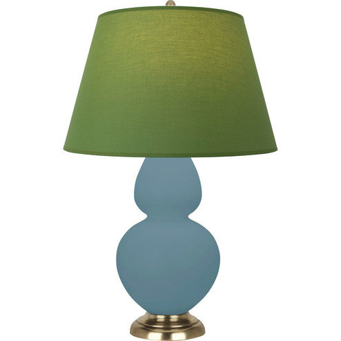Double Gourd One Light Table Lamp in Matte Steel Blue Glazed Ceramic w/Antique Natural Brass (165|MOB55G)
