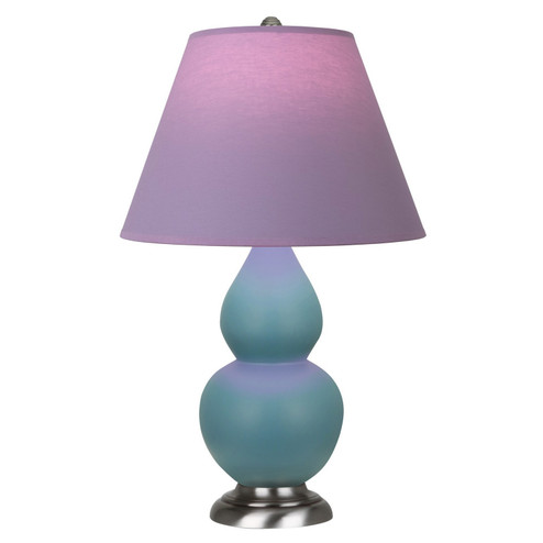 Small Double Gourd One Light Accent Lamp in Matte Steel Blue Glazed Ceramic w/Antique Silver (165|MOB52L)