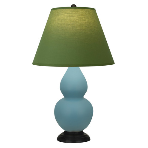 Small Double Gourd One Light Accent Lamp in Matte Steel Blue Glazed Ceramic w/Deep Patina Bronze (165|MOB51G)