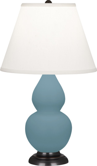Small Double Gourd One Light Accent Lamp in Matte Steel Blue Glazed Ceramic w/Deep Patina Bronze (165|MOB51)