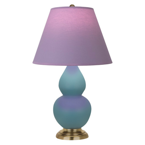 Small Double Gourd One Light Accent Lamp in Matte Steel Blue Glazed Ceramic w/Antique Natural Brass (165|MOB50L)