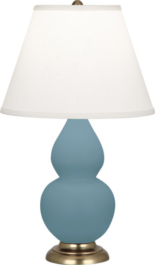 Small Double Gourd One Light Accent Lamp in Matte Steel Blue Glazed Ceramic w/Antique Natural Brass (165|MOB50)